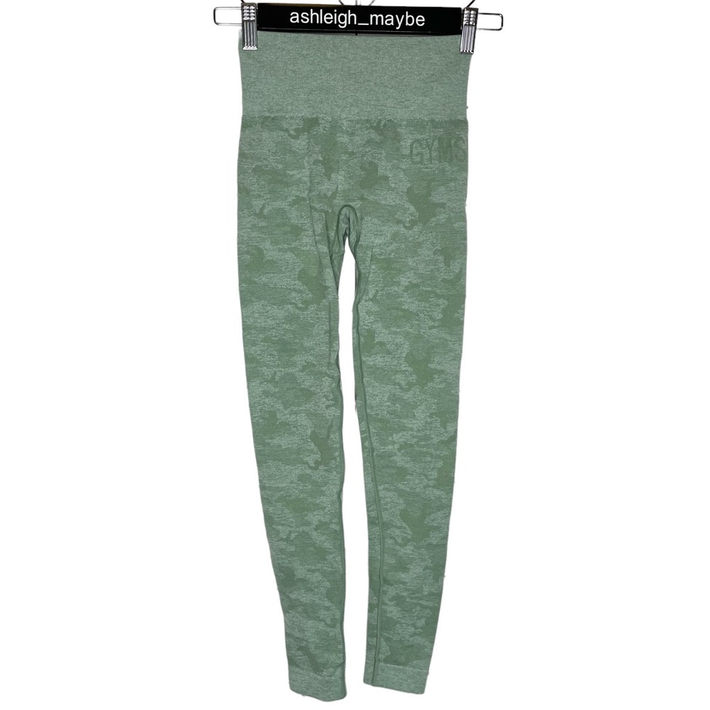 Gymshark | Seamless Leggings Butt Scrunch Green Camo Size XS